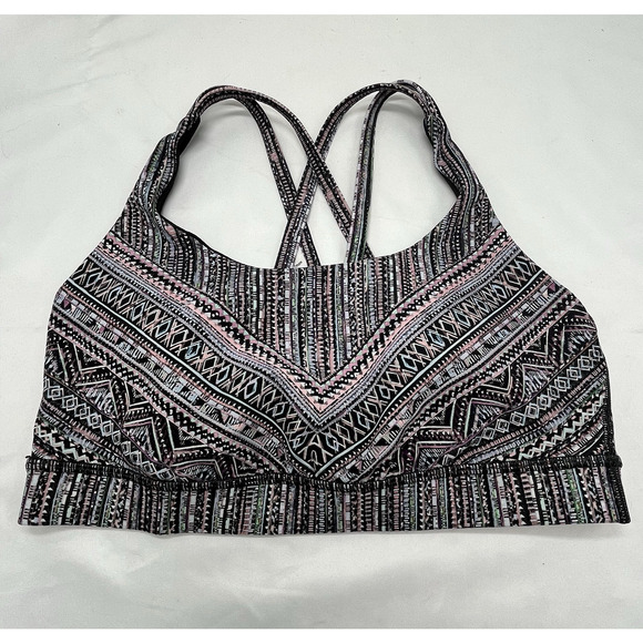 Lululemon Energy Sports Bra Size 8 Tribal Pace Abstract Multicolor EUC - Picture 1 of 7